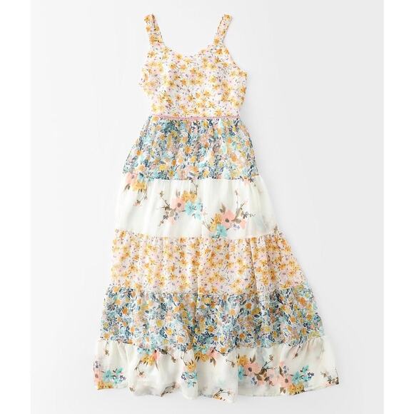 Speechless Other - Speechless Girls Floral Tiered Chiffon Maxi Dress Size L Spring Cottagecore